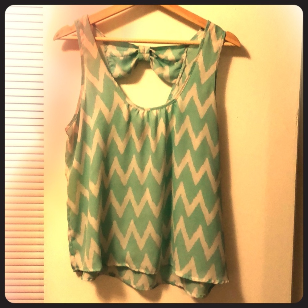 Aqua chevron blouse